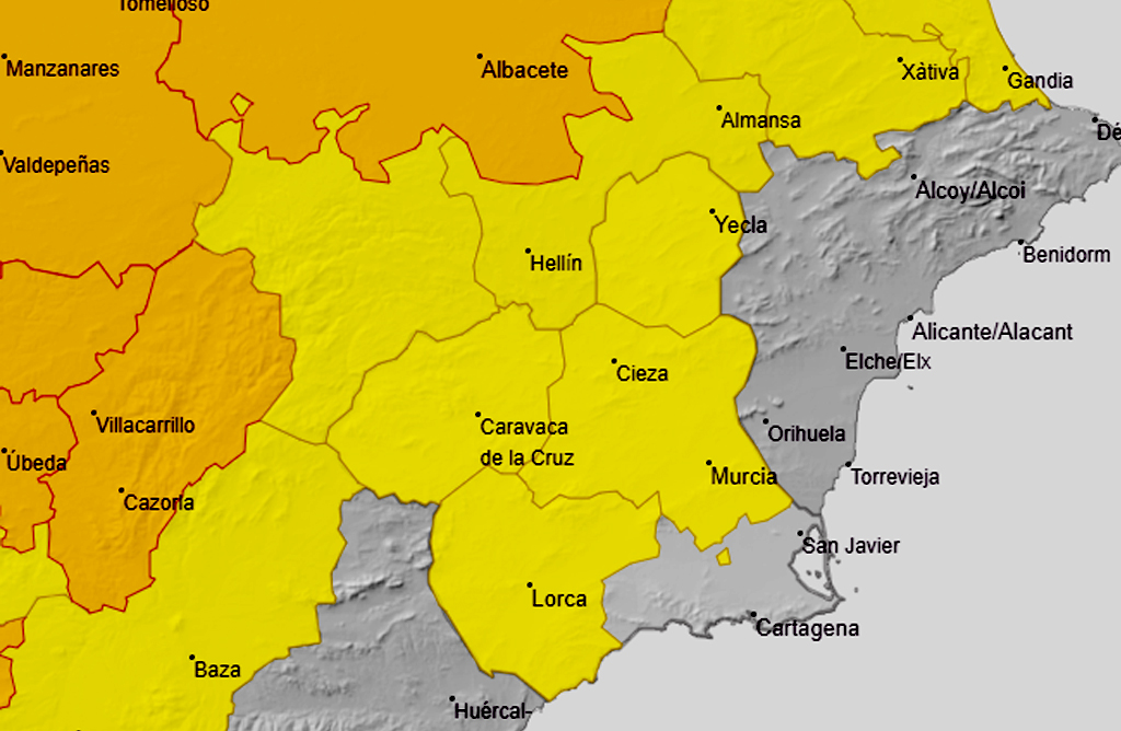 El Valle del Guadalentín entrará el viernes en aviso amarillo por valores que rozarán los 40 grados